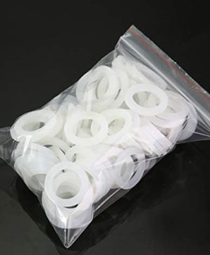 Silicone Gasket, Flat Washers, 20pcs Sealing Silicone Rings Gasket, Reusable Rubber Seal Washers, 24mm x 14mm x 3mm (OD x ID x Wall Thickness) for Pipe Tube Hose - (Pack of 20).