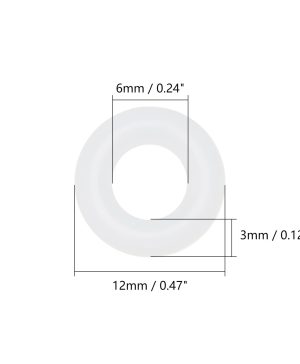 10Pcs 6mm ID Silicone Flat Washers, 12mm OD 3mm Wall Thickness O-ring Sealing Spacer Gasket Ring for Faucet Pipe Water Hose Nut Valve White