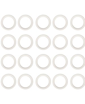 20Pcs 12mm ID Silicone Flat Washers, 16mm OD 2mm Wall Thickness O-ring Sealing Spacer Gasket Ring for Faucet Pipe Water Hose Nut Valve White
