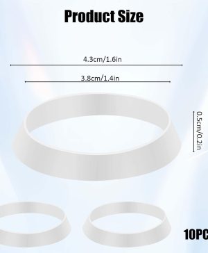 10 PCS Seal Ring Silicone Washer Waste Pipe Seal Ring Rubber Gasket Washers Plumbing for 1 1/2 Inch Drain Pipe Sink Drains (White)